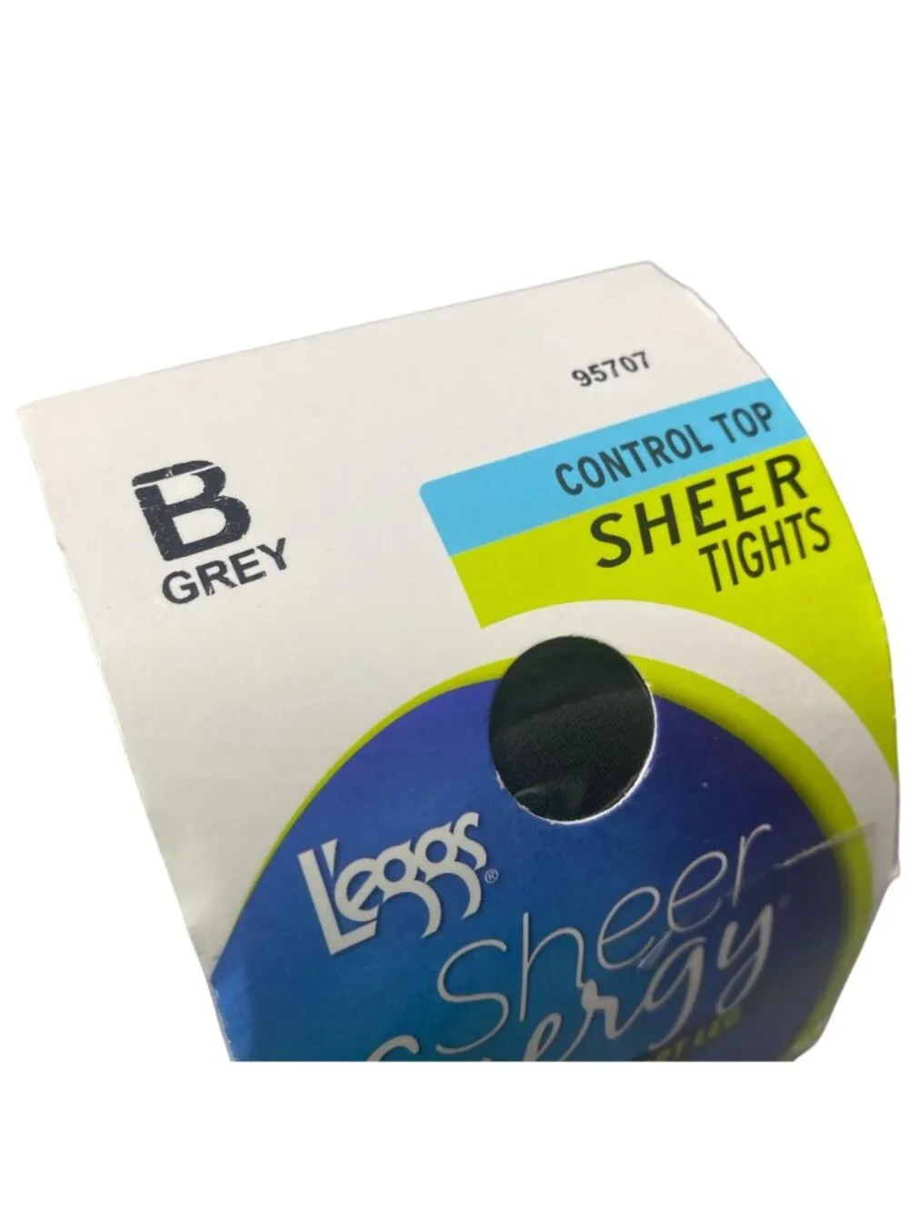 L'eggs Sheer Energy Grey Control Top Sheer Tights Pantyhose Size B 95707 New